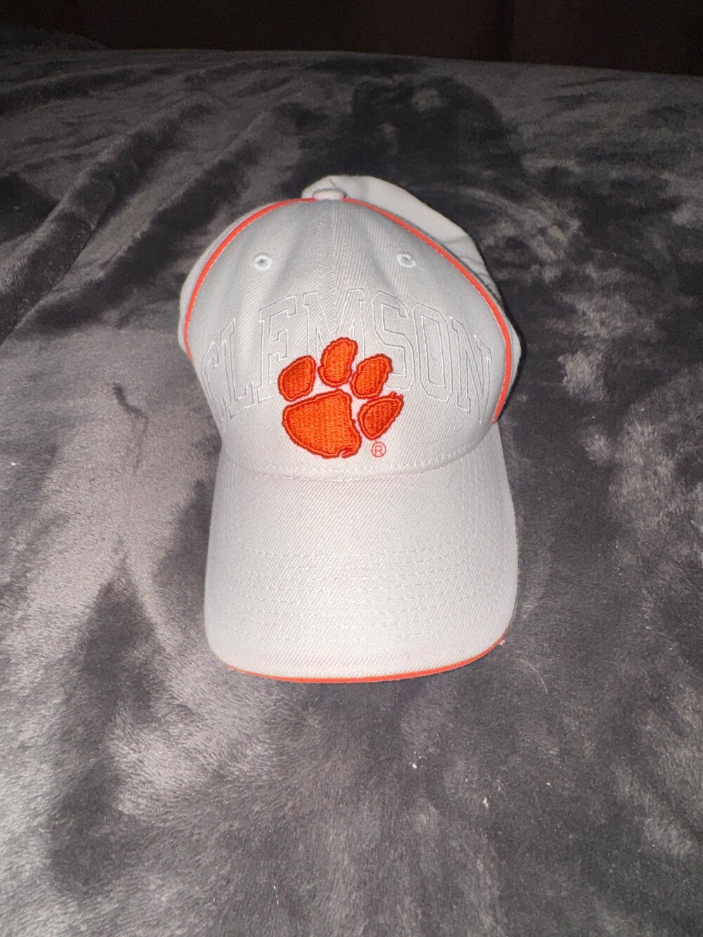 Clemson Baseball Cap One Size White Orange Acrylic Wool Adjustable